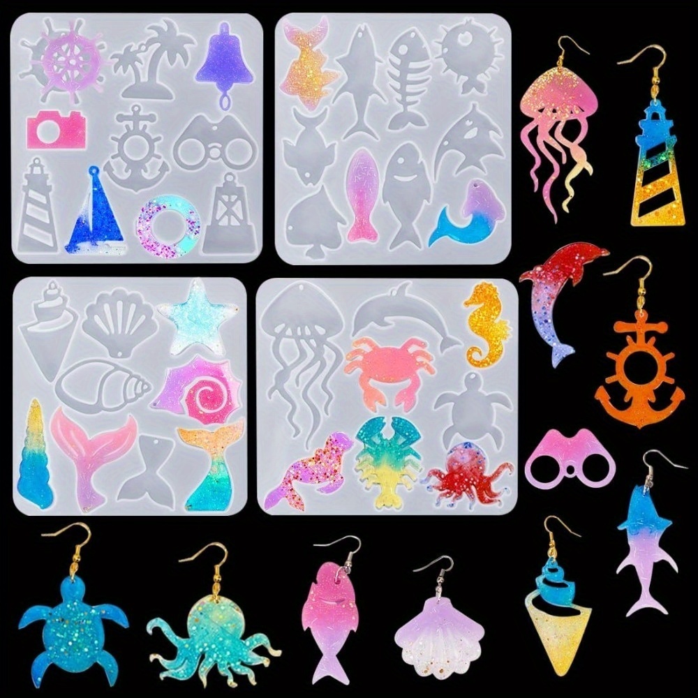 Aquarium Marine - Set Cetakan Anting dan Liontin Bertema